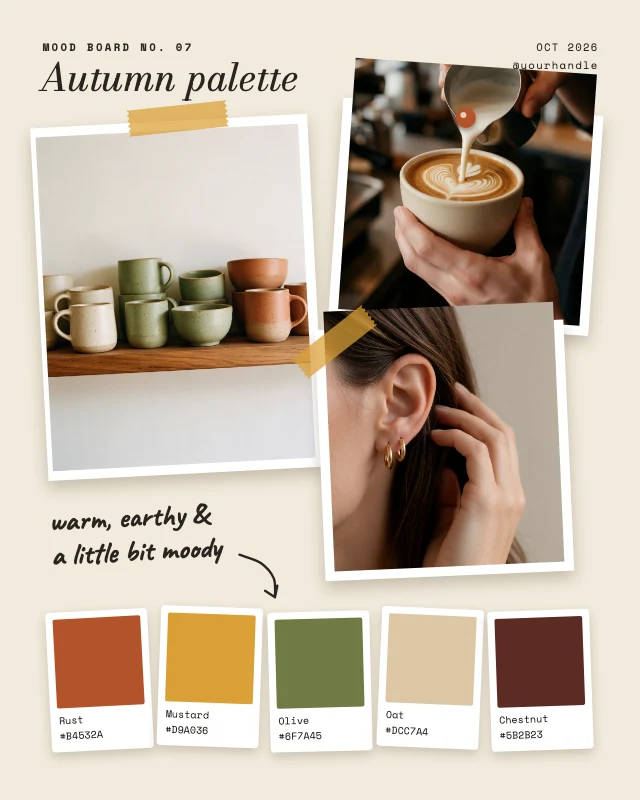 Mood board palette post template