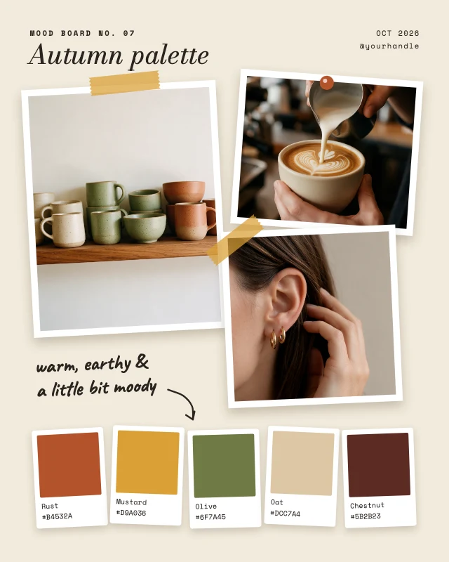 Mood board palette post template