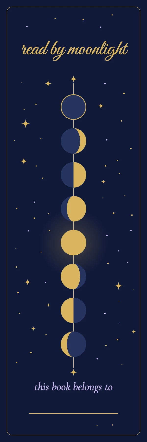 Moon phases bookmark template