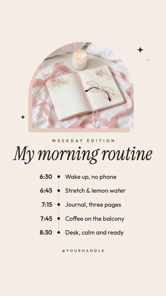 Morning routine story template