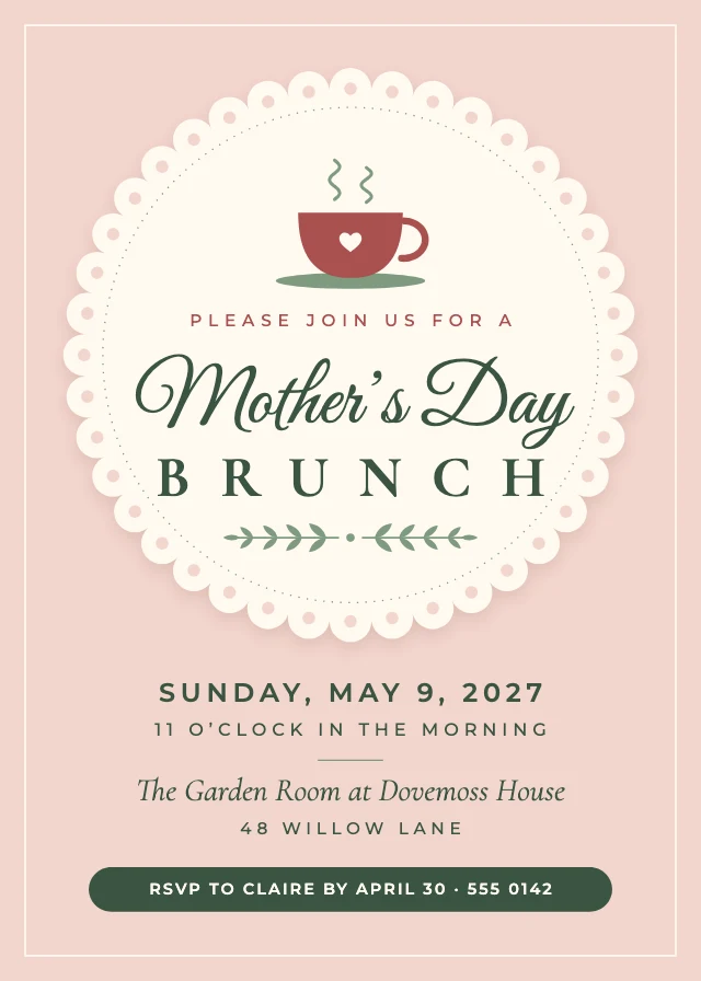 Mother's Day brunch invitation template