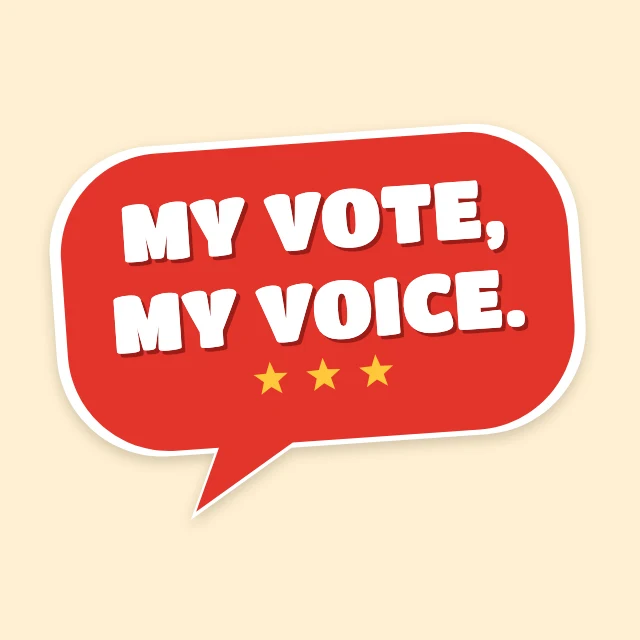My vote, my voice sticker template