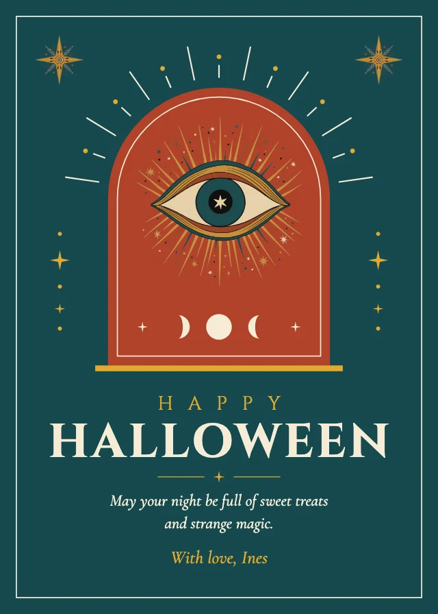 Mystic eye Halloween card template