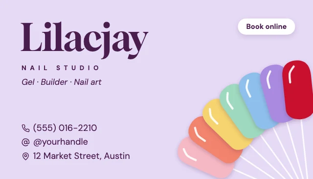 Nail salon business card template