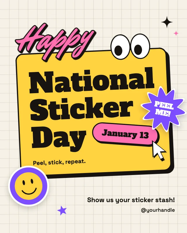 National Sticker Day post template