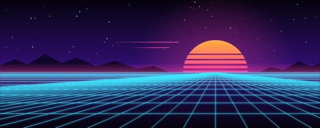 Neon grid Discord banner template