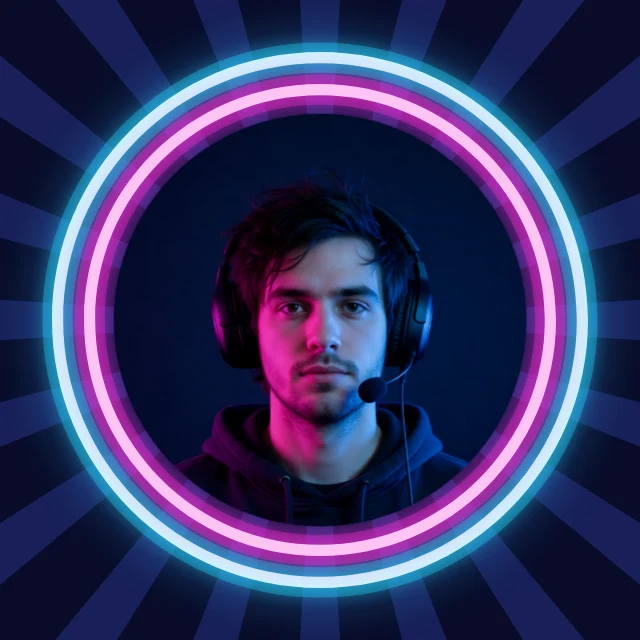 Neon ring profile picture template