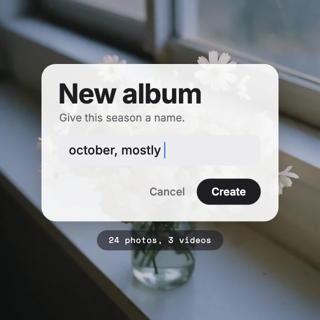 New album dialog photo post template
