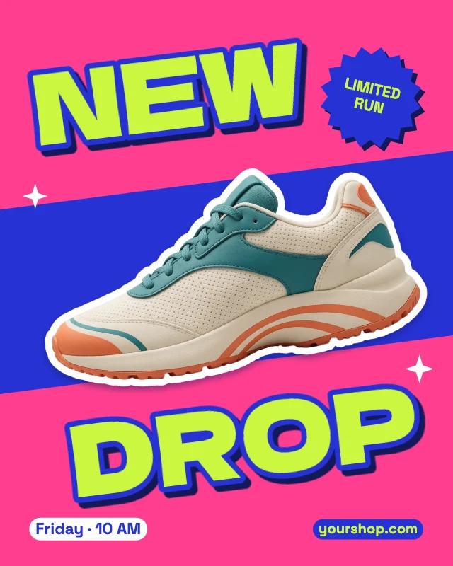 New drop Friday sneaker post template