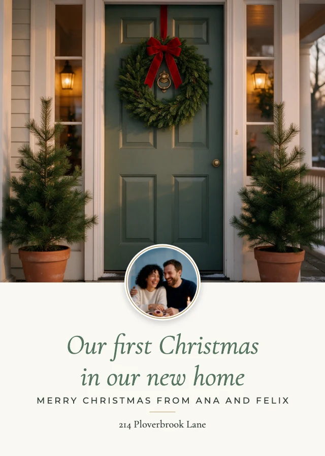 New home Christmas card template