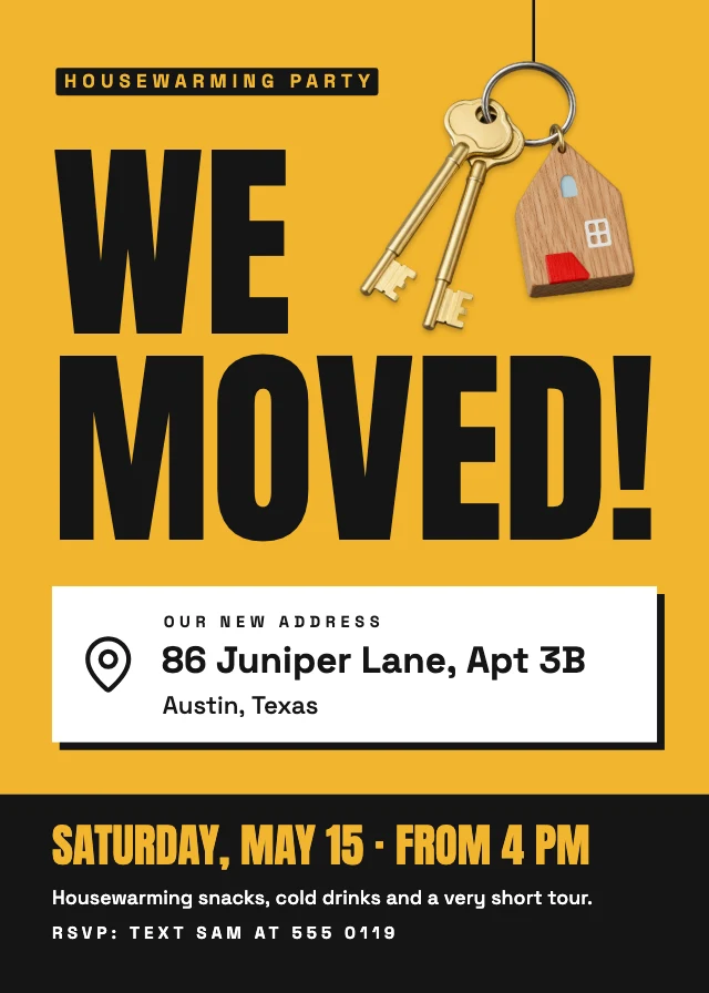 We moved housewarming invitation template