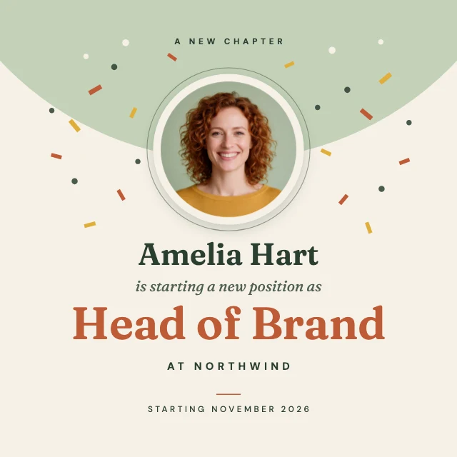 New job announcement LinkedIn post template