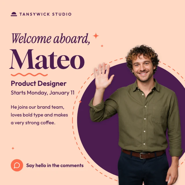 New team member LinkedIn post template