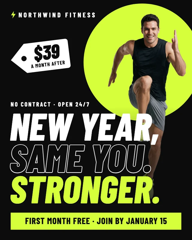 New Year gym offer post template