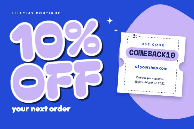 Next order discount card template