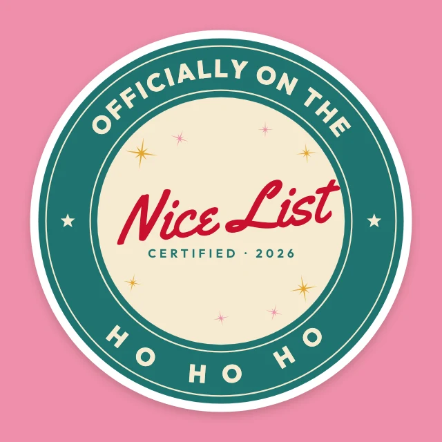 Nice list Christmas sticker template