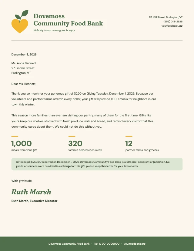 Nonprofit letterhead template