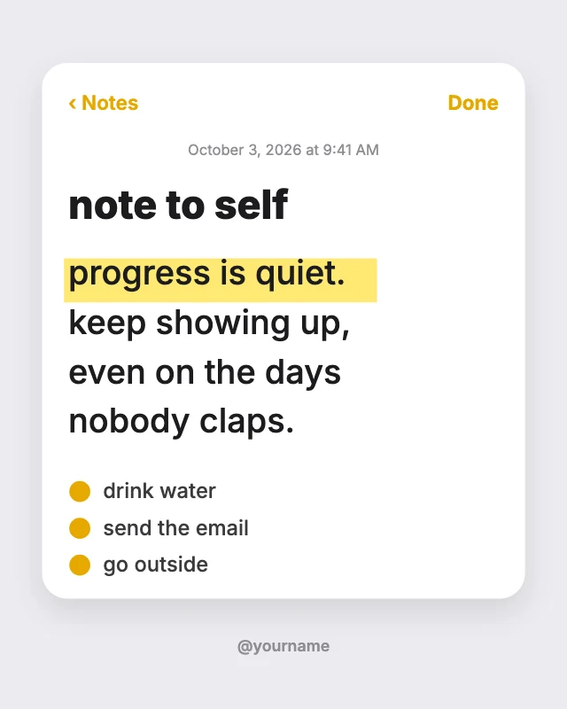 Notes app quote post template