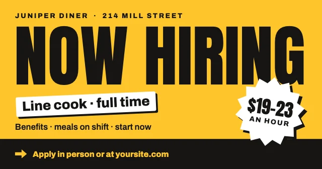 Now hiring Facebook post template