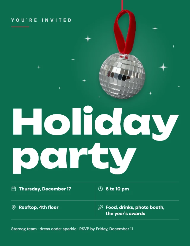 Office holiday party flyer template