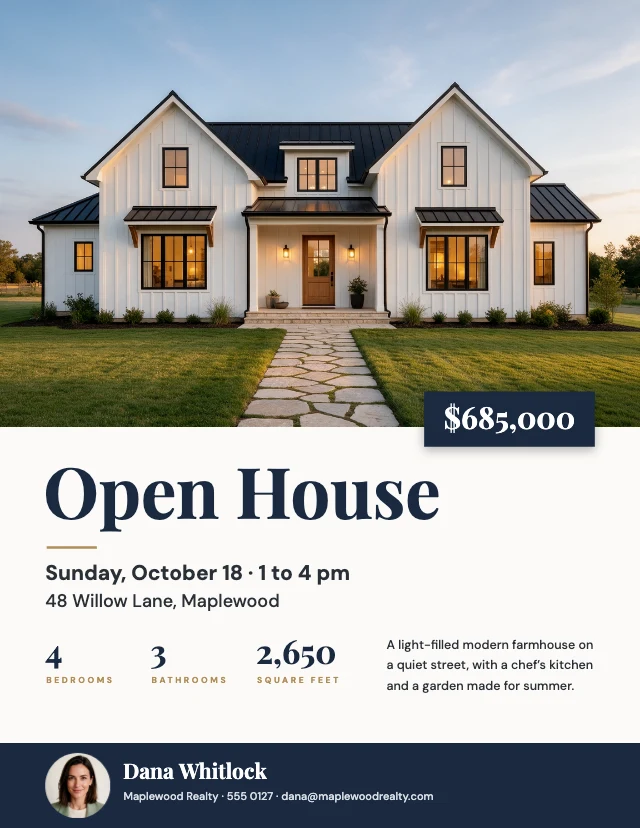 Open house flyer template