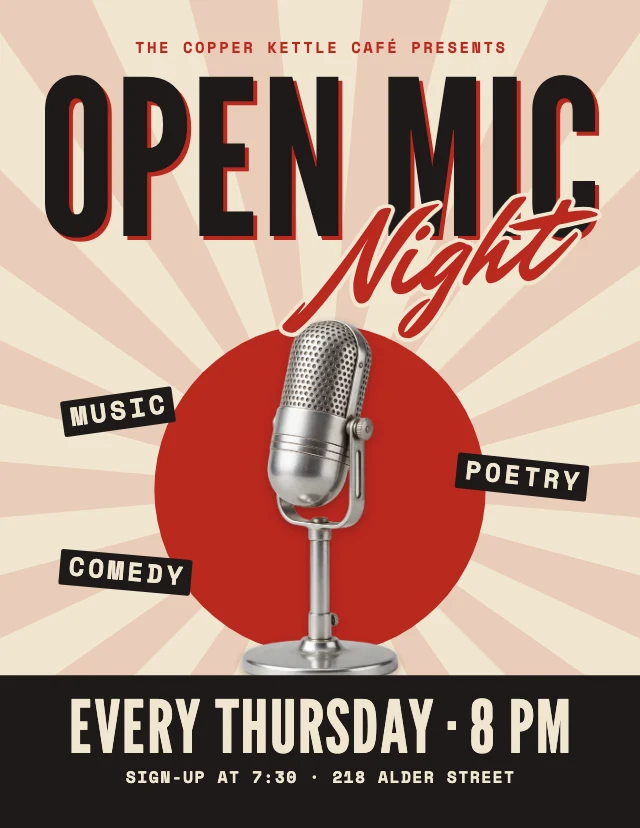 Open mic night flyer template