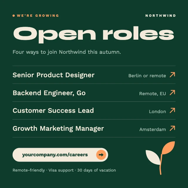 Open roles LinkedIn post template