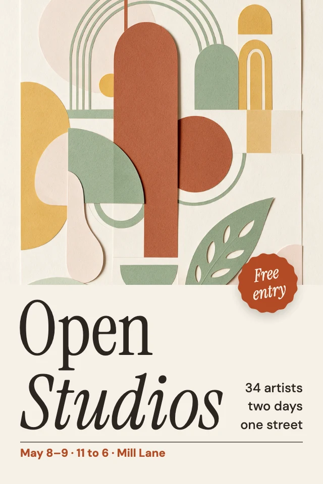 Open studios art poster template