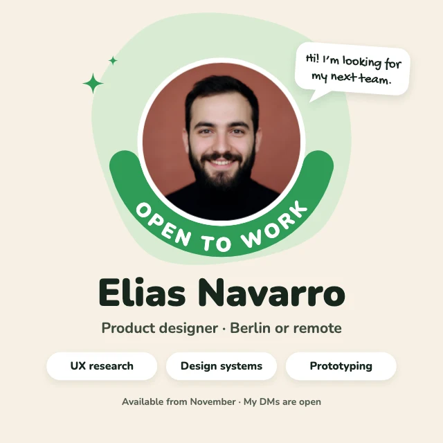 Open to work LinkedIn post template