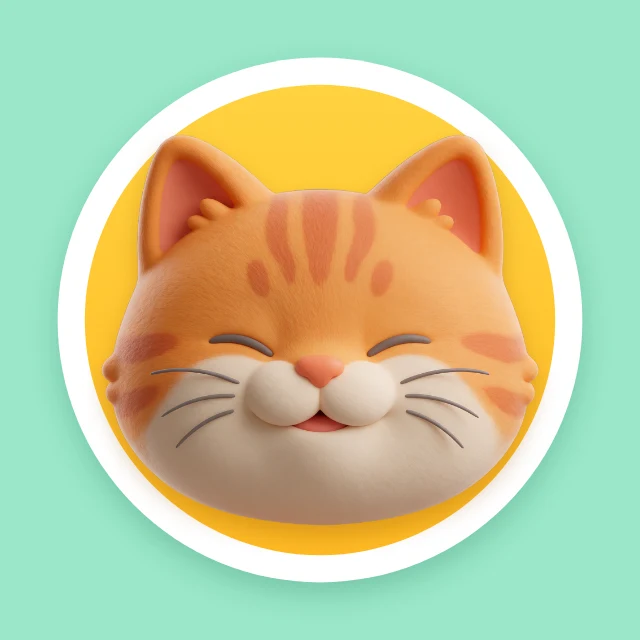 Orange cat profile picture template