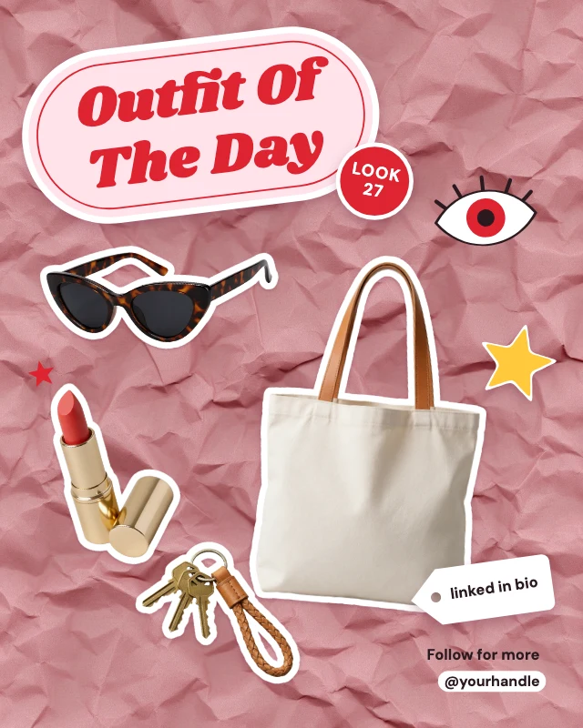 Outfit of the day flat lay template