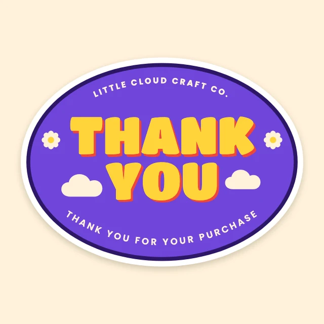 Oval thank-you sticker template