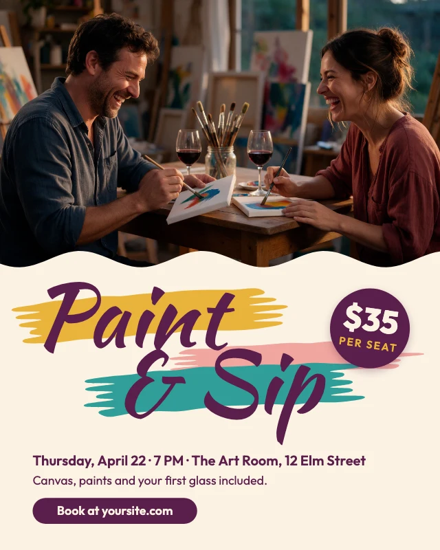 Paint and sip night template