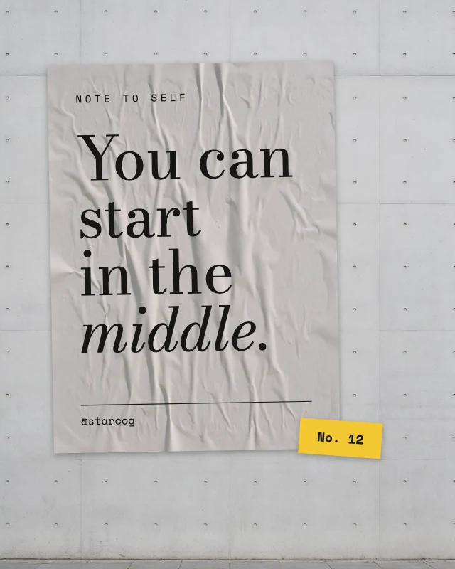 Pasted wall poster quote post template