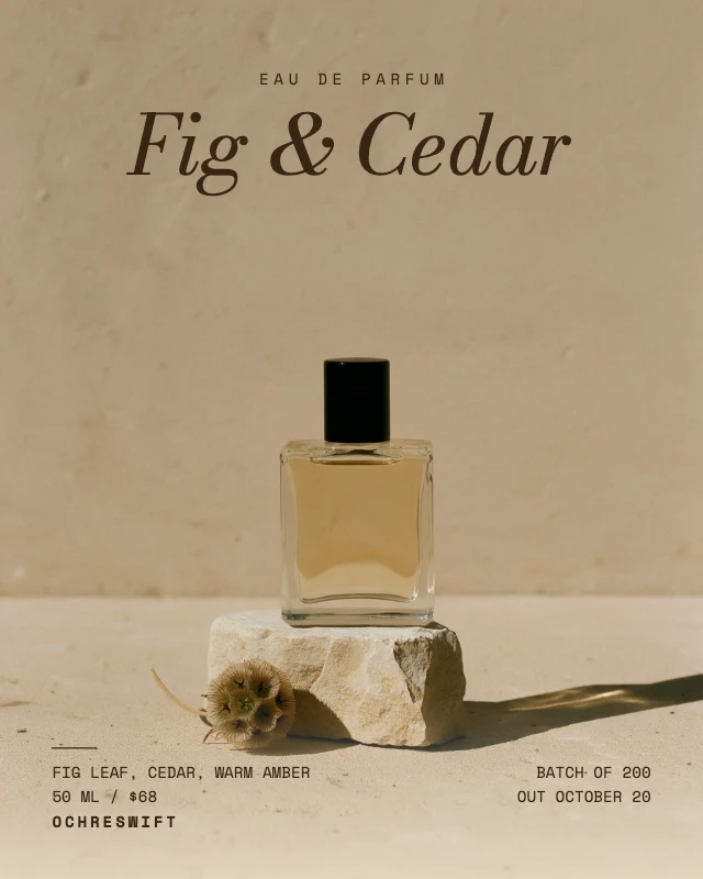 Perfume product still life post template