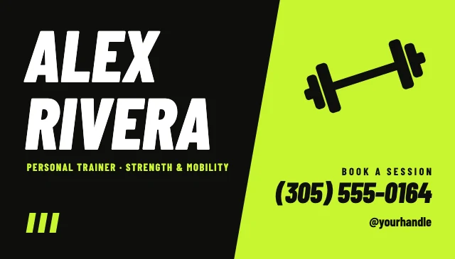 Personal trainer business card template