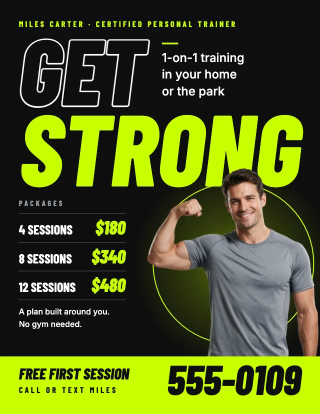 Personal trainer flyer template