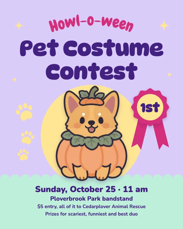 Pet costume contest post template
