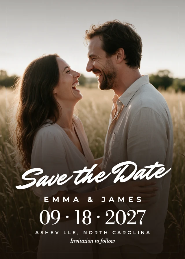 Photo save the date card template