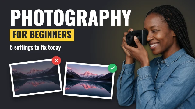 Photography for beginners YouTube thumbnail template