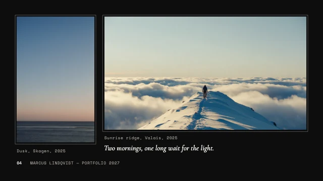 Photography portfolio presentation template, page 4 of 8