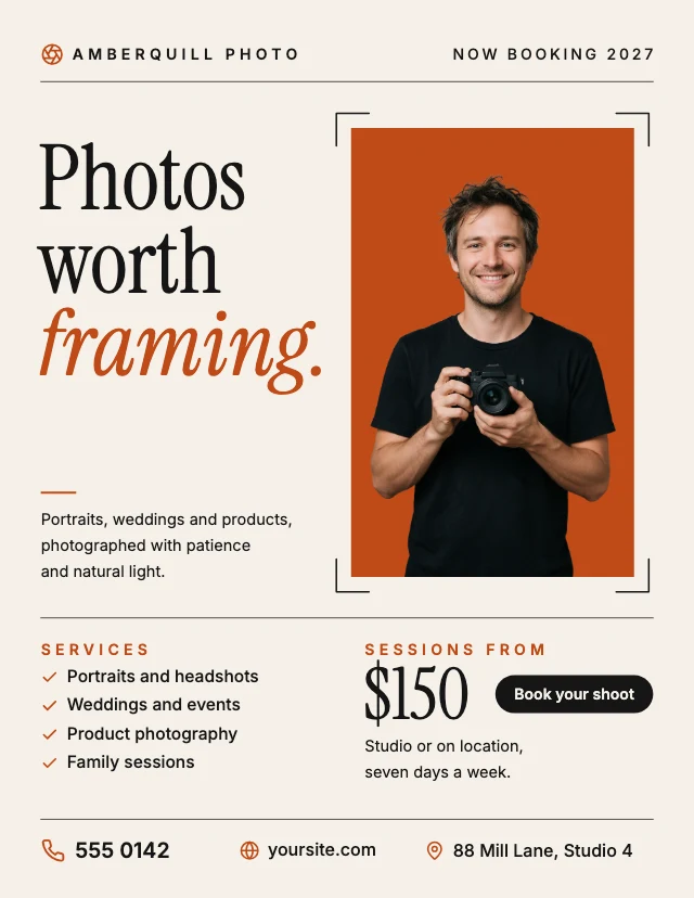 Photography services flyer template
