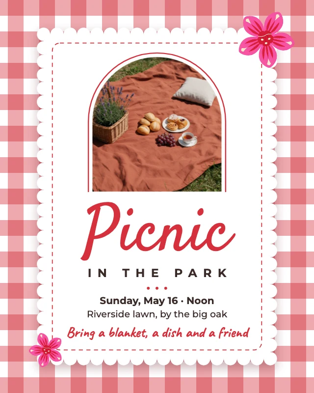 Picnic in the park invitation template