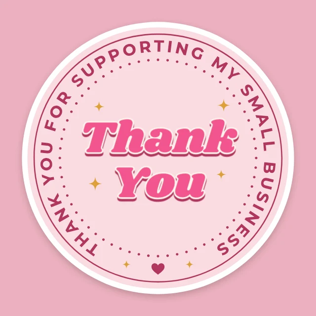 Pink small business thank-you seal template
