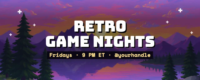 Pixel art Twitch banner template