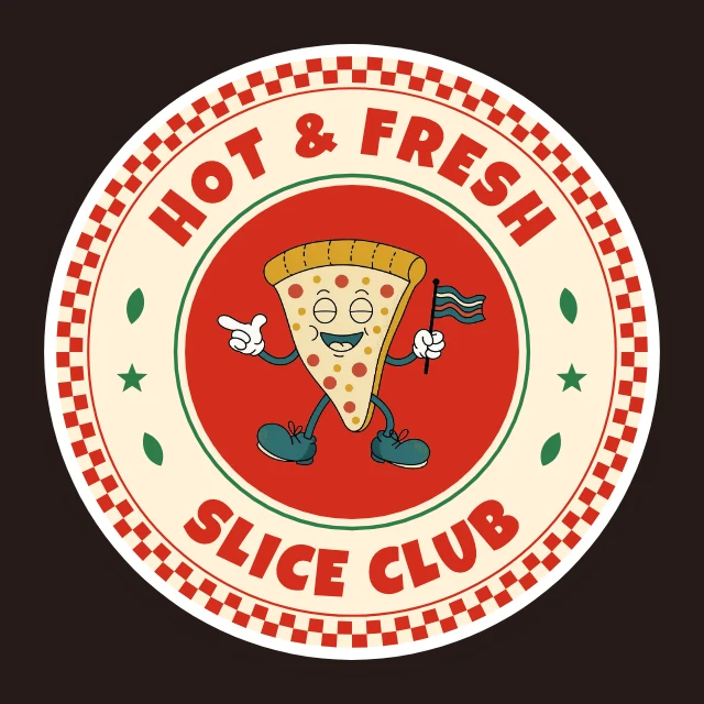Pizza shop badge sticker template