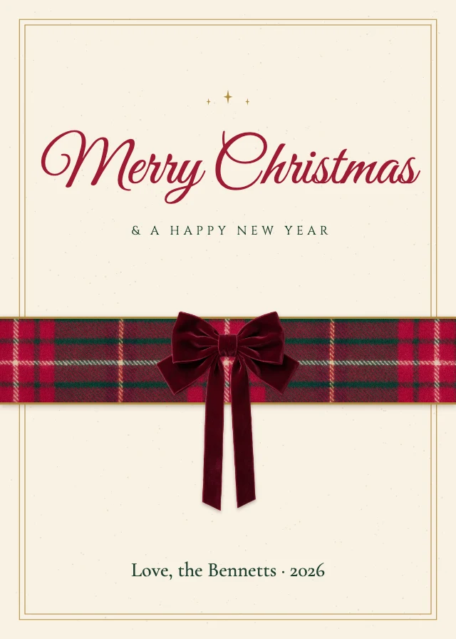 Plaid Christmas card template