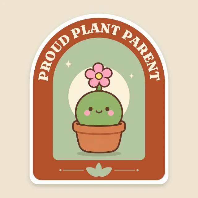 Proud plant parent sticker template