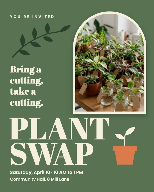 Plant swap invitation template