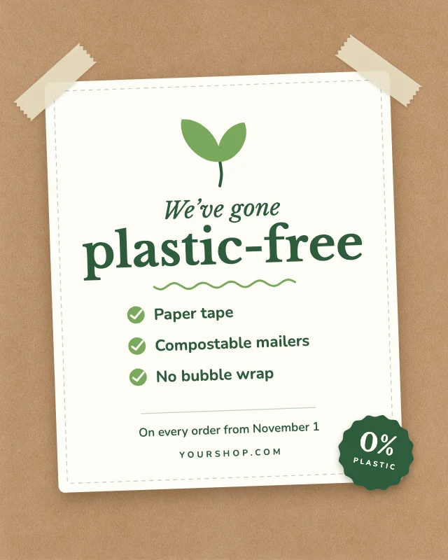 Plastic-free packaging post template